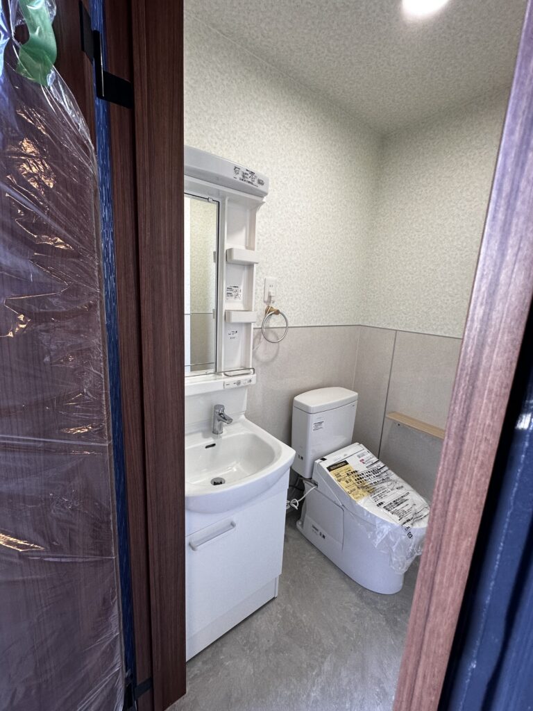 養生はまだ付いていますがきれいですね♪これなら今までよりも体や気持ち的に負担もなく使用して頂けると思います。