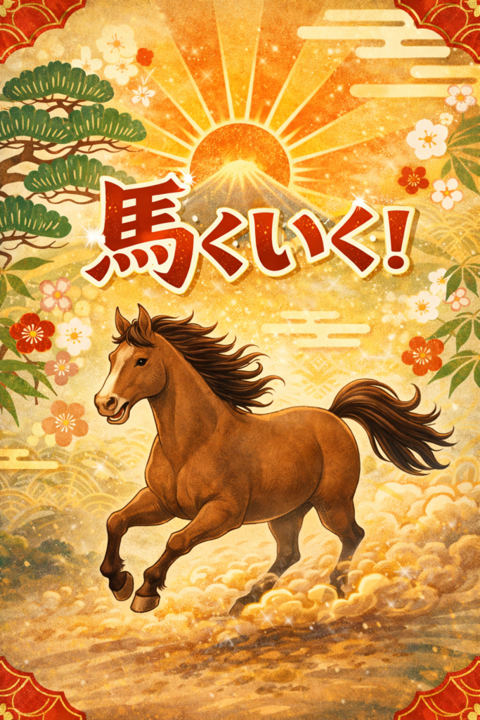 ChatGPT作第2弾、馬くいく画像です